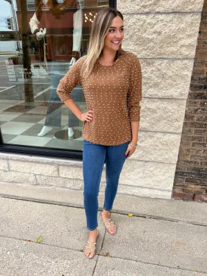Polka Dot Sweater - Tobacco