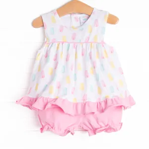 Popsicle Polka Dots Bloomer Set, Pink