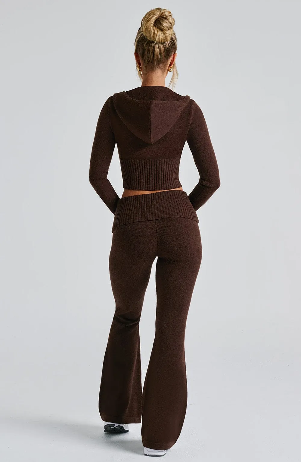 Portia Knit Hoodie - Chocolate