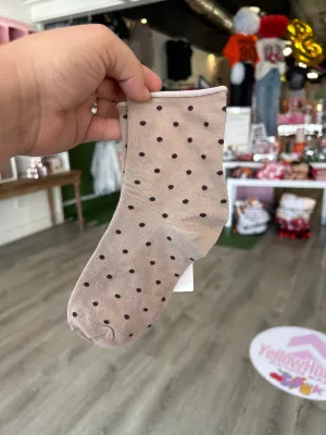 Precious Polka Dot Sock - Brown