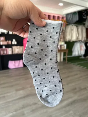 Precious Polka Dot Sock - Grey