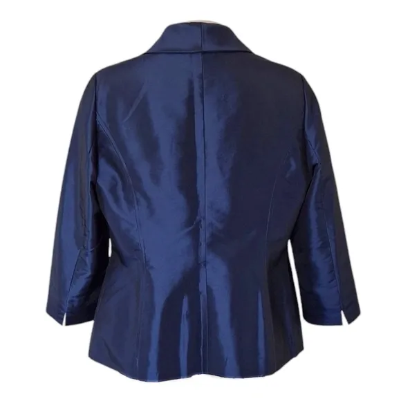 Preston &amp; York Blue Satin Special Occasion Jacket Blazer Wedding Luxury MOB
