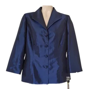 Preston &amp; York Blue Satin Special Occasion Jacket Blazer Wedding Luxury MOB