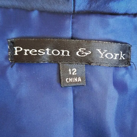 Preston &amp; York Blue Satin Special Occasion Jacket Blazer Wedding Luxury MOB