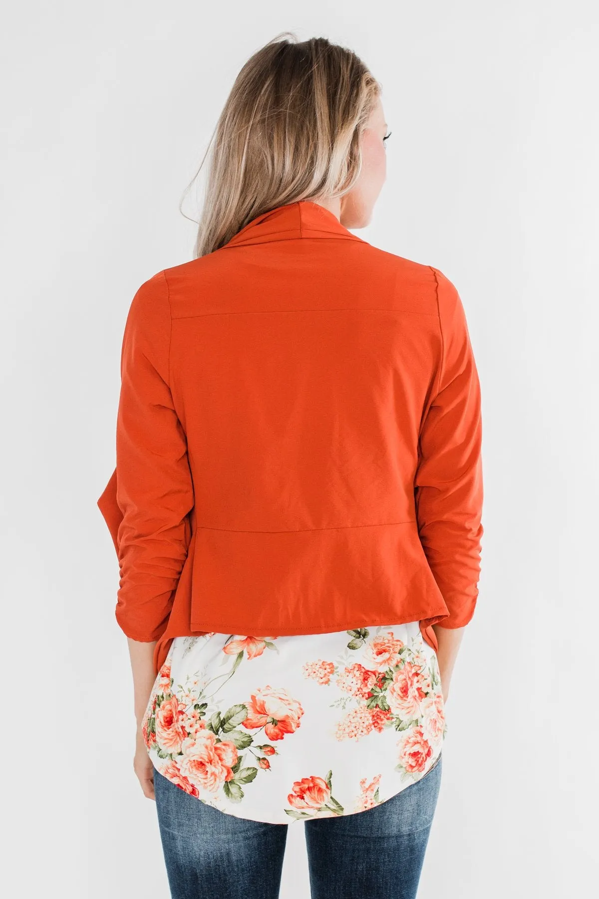 Pretty & Professional Blazer- Burnt Orange