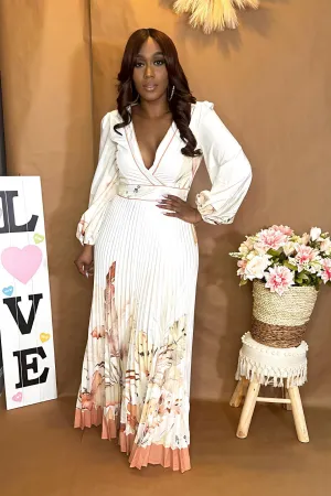 PRINTED PLEATED MAXI