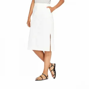 Prologue Women's Mid-Rise Midi Twill Pencil Skirt