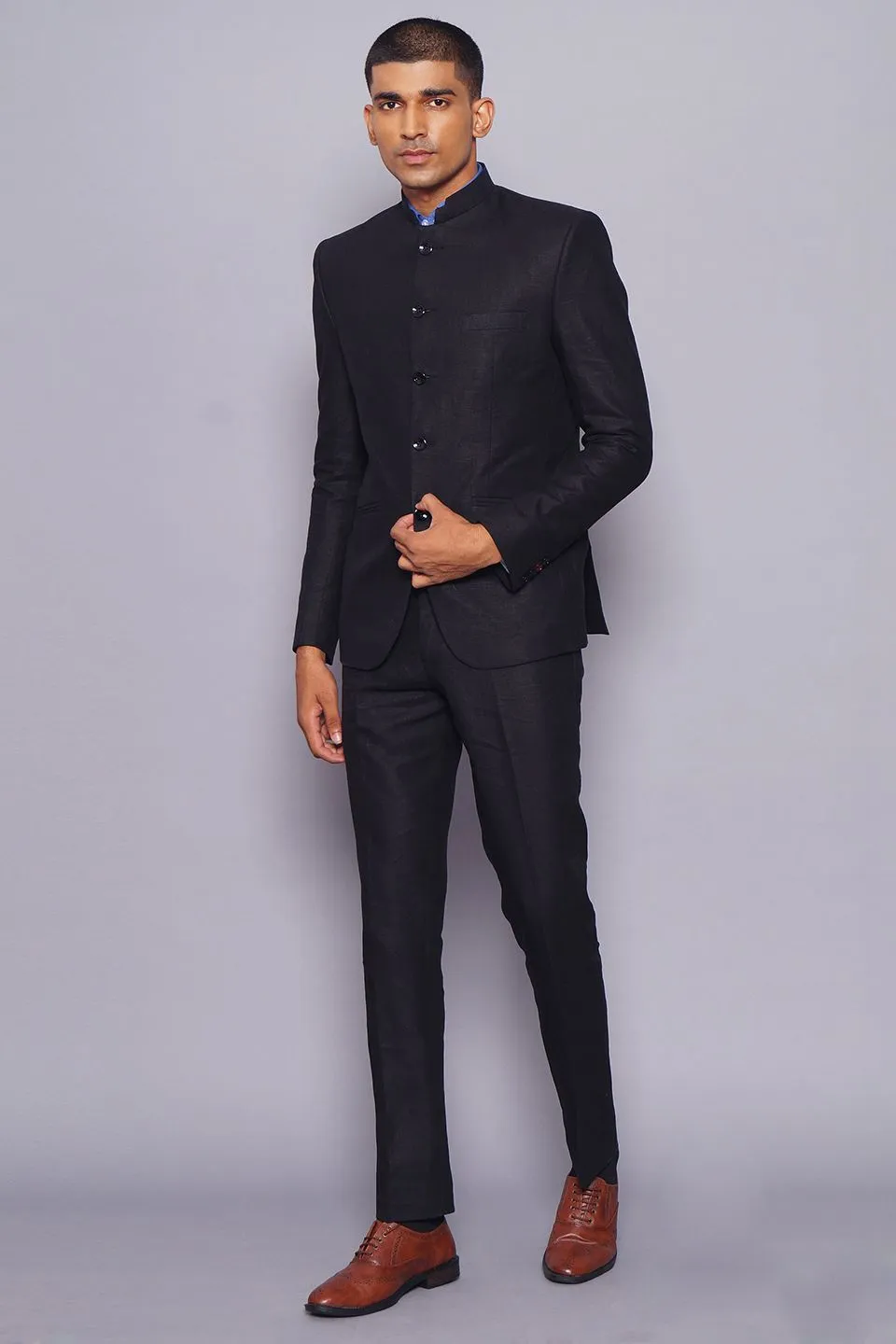Pure Linen Black Suit