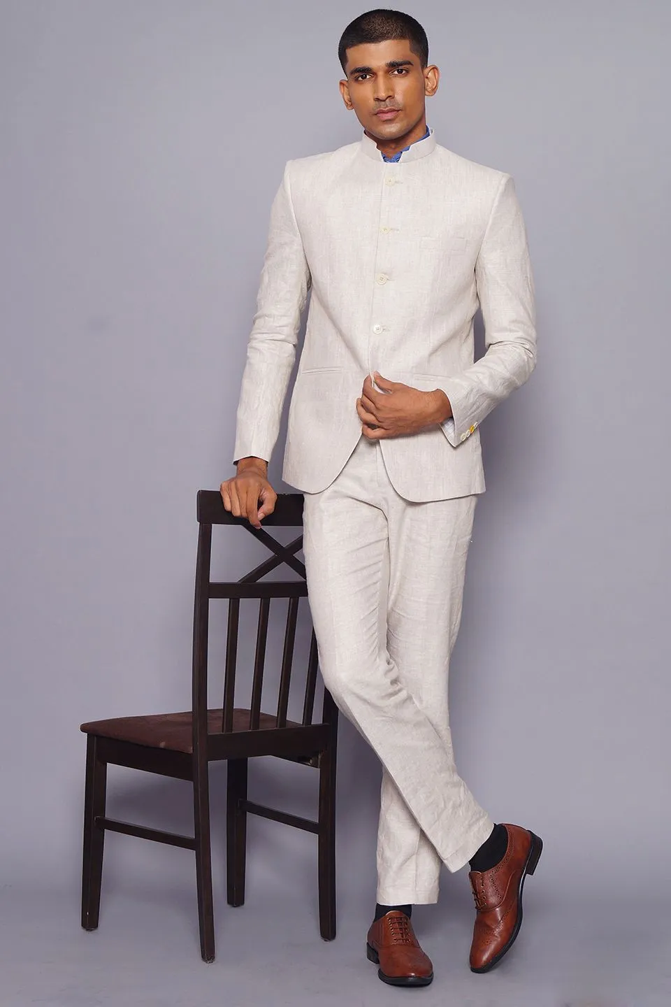 Pure Linen Natural Suit