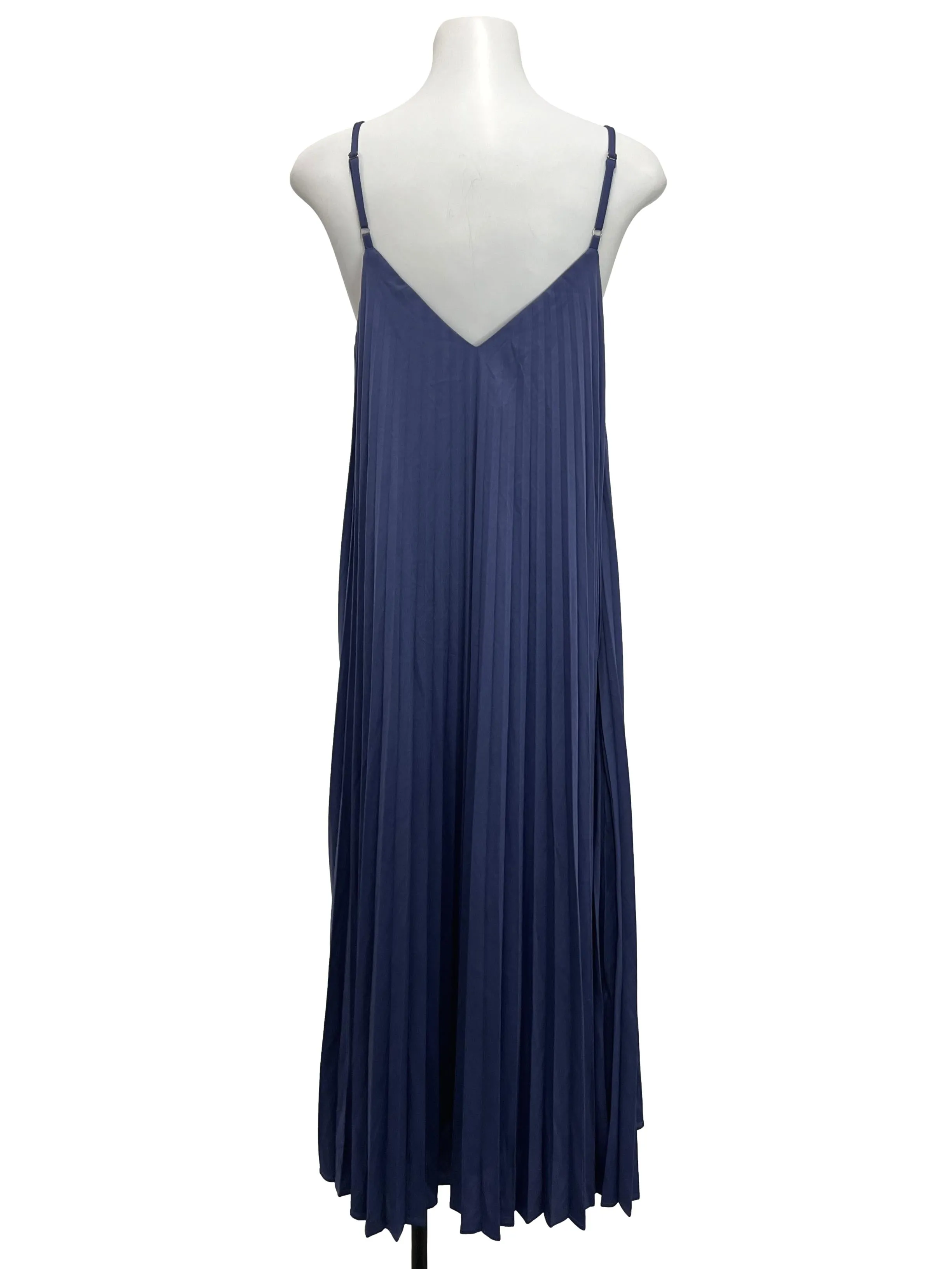 Purplish Blue Pleated Cami Dress