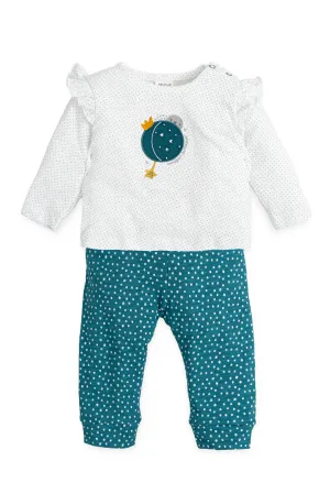 "Calista" Teal Galaxy Print Top & Leggings