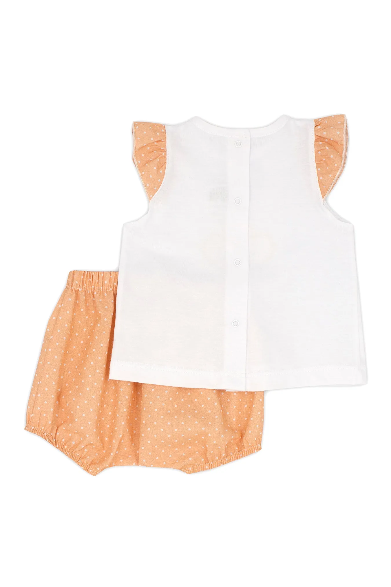 "Dorothea" Apricot Polka Dot Top & Bloomers