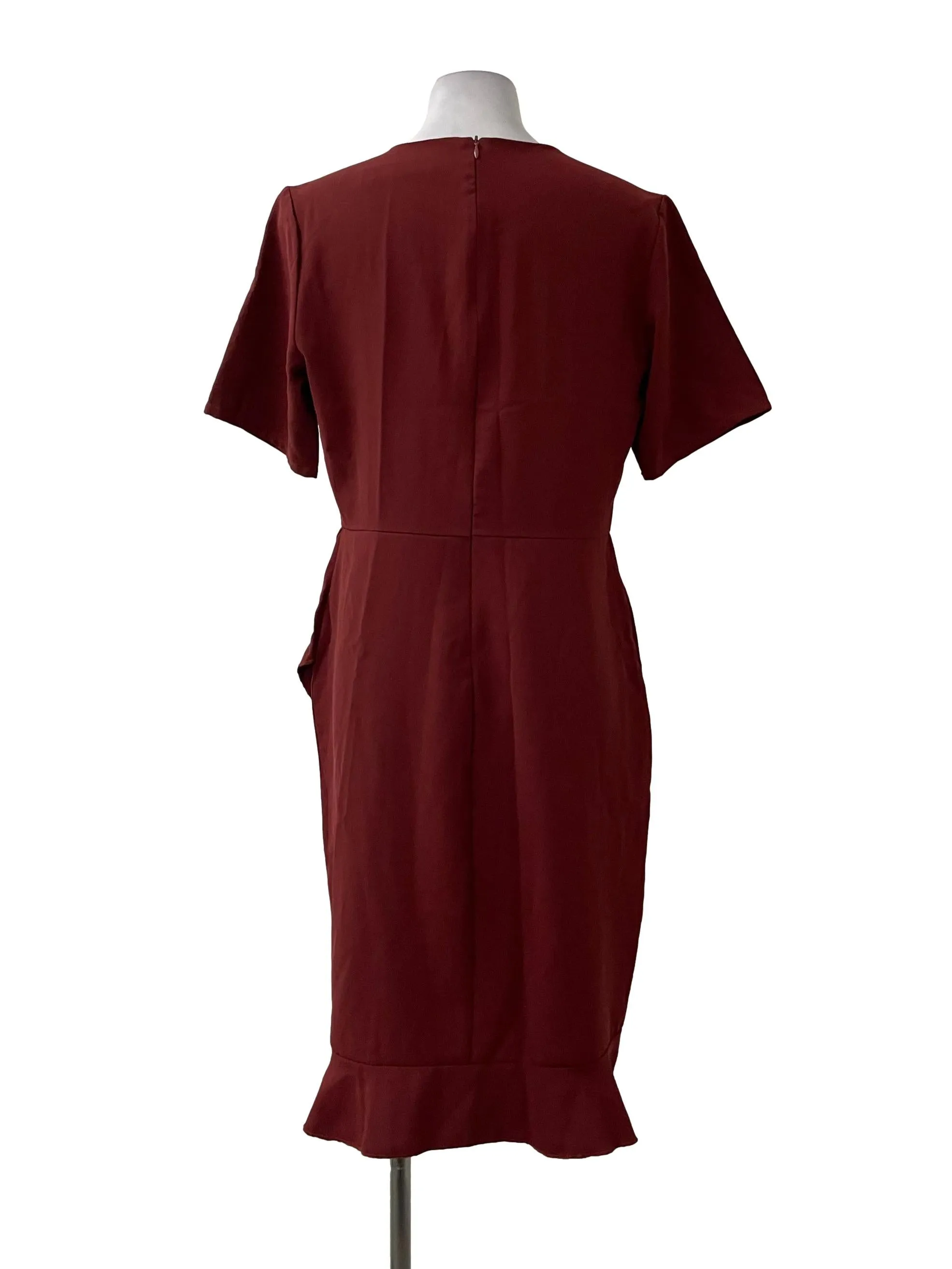 Red Flutter Pencil Dress