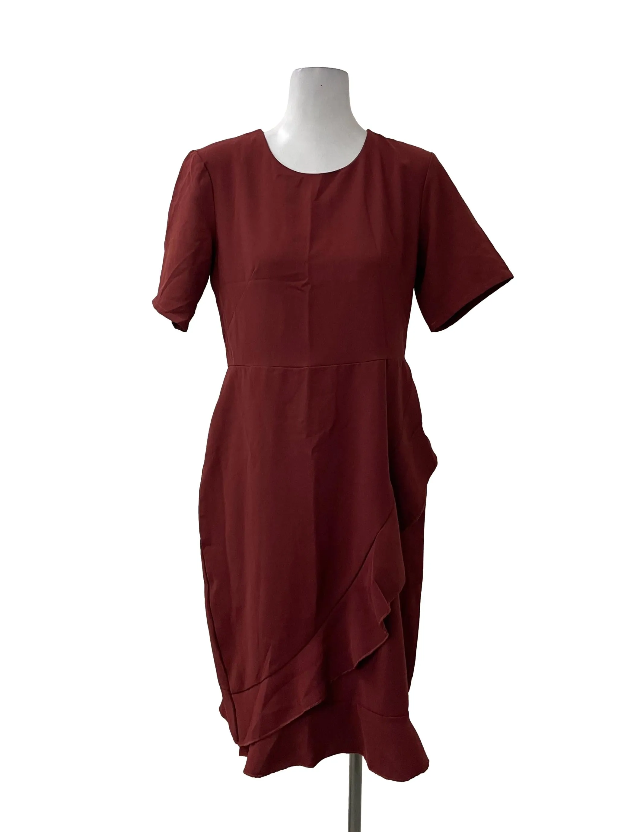 Red Flutter Pencil Dress