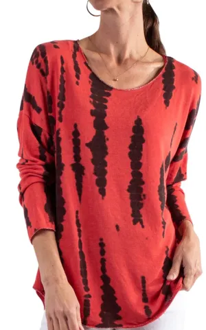 Red knit top