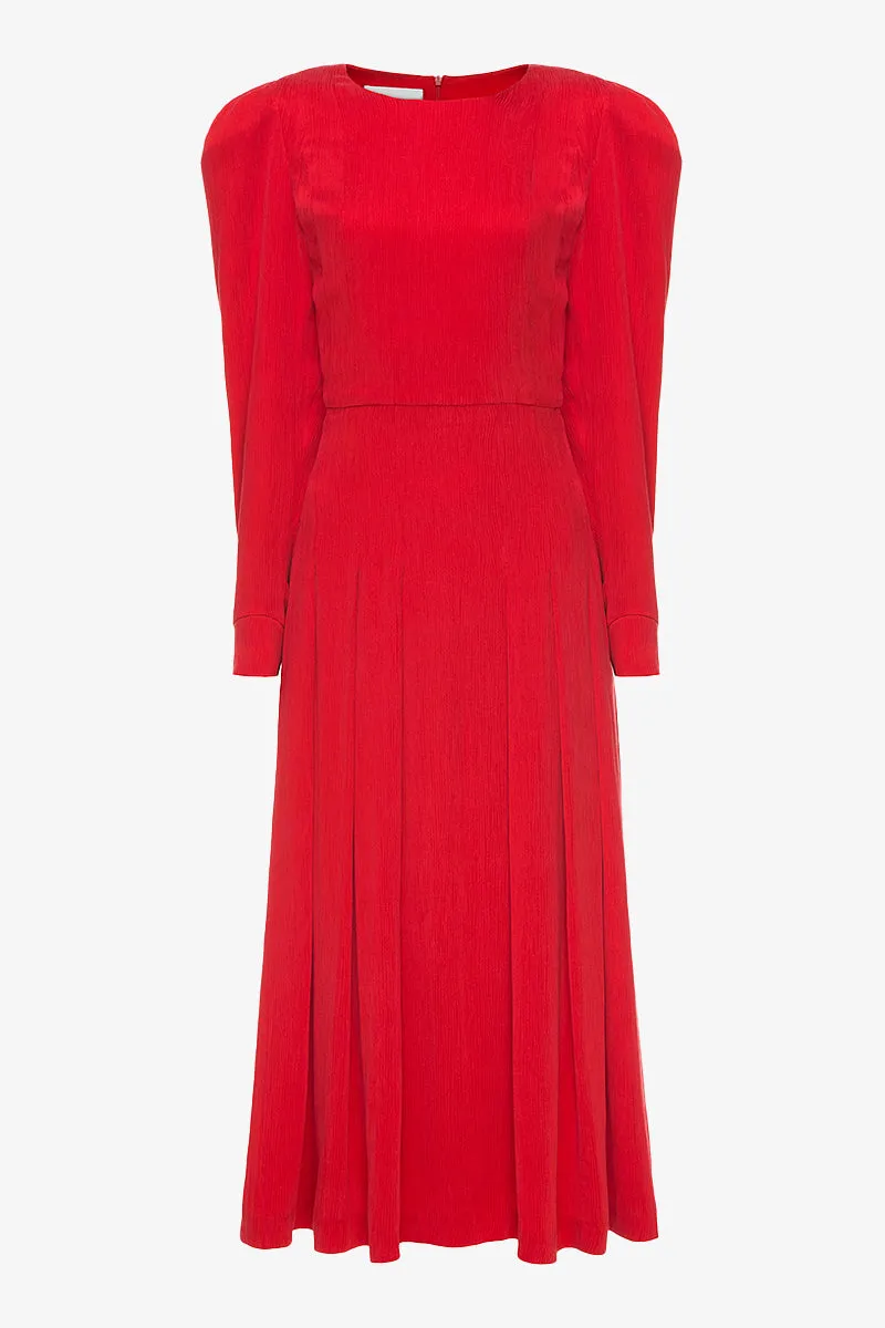 Red Pleated Dress