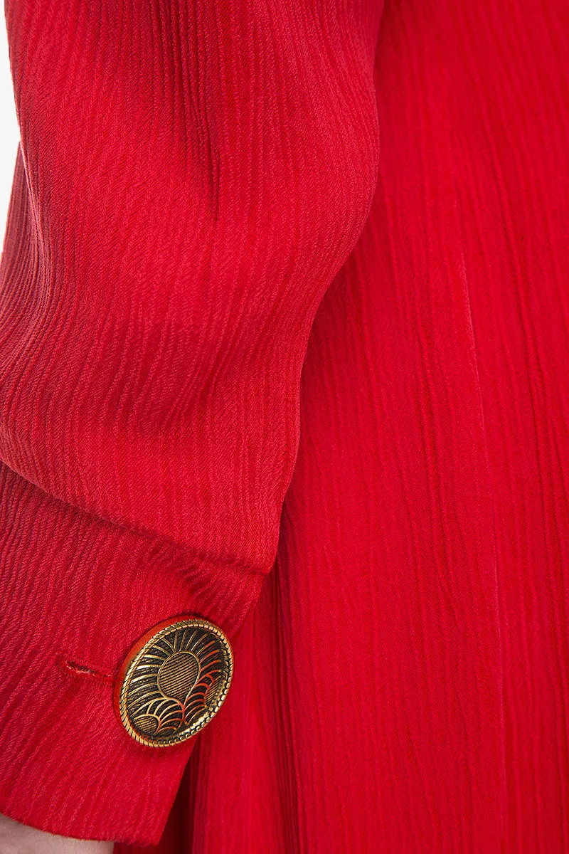 Red Pleated Dress
