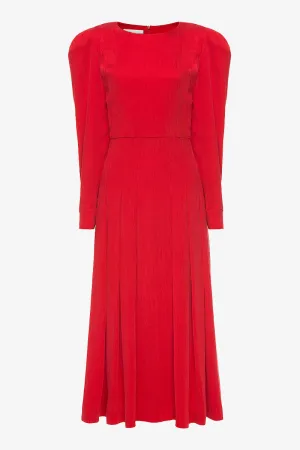 Red Pleated Dress