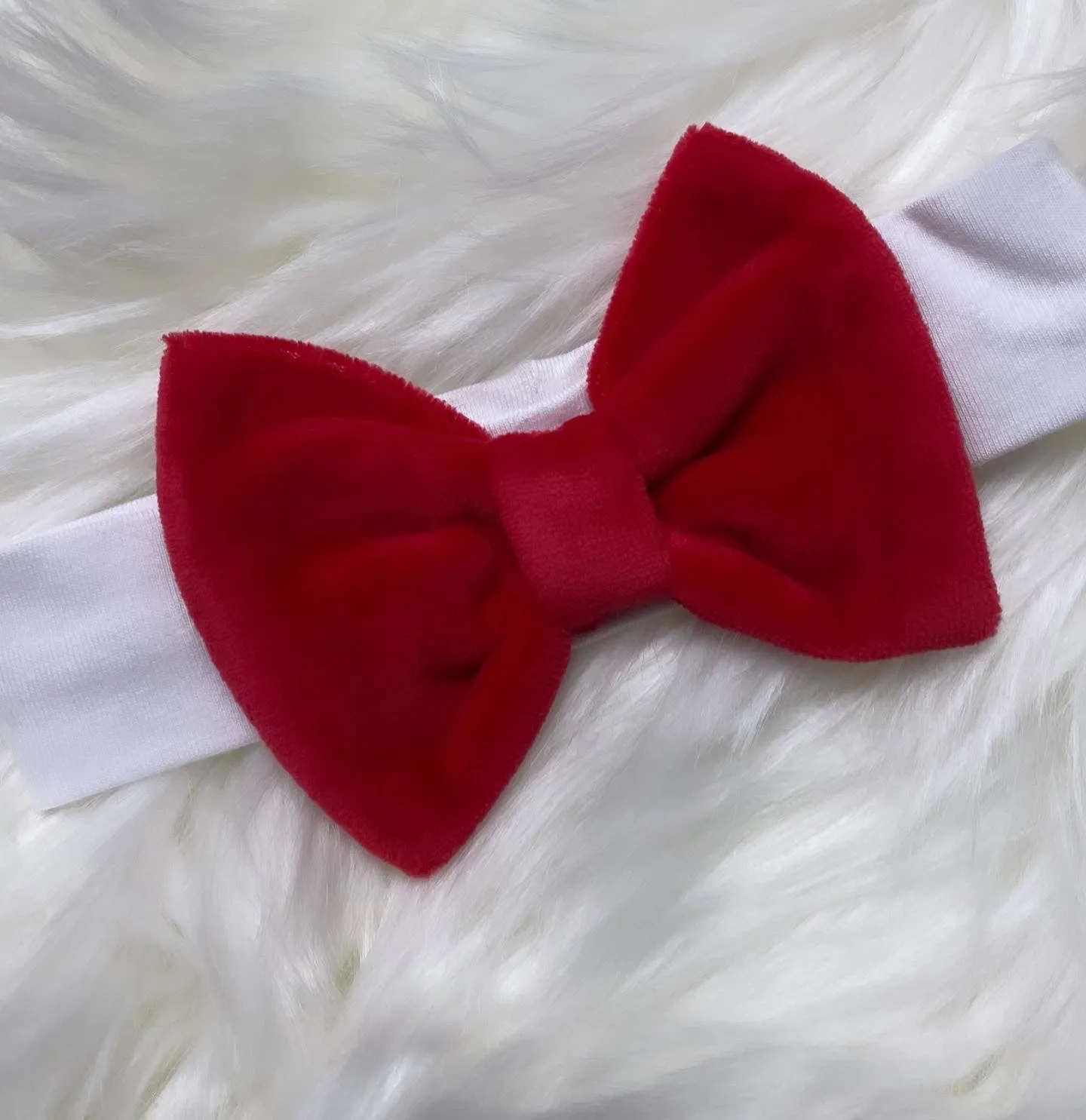 Red Velour Bib Dress and Headband Set