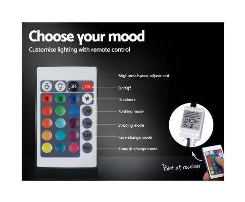 RGB LED Bed Frame Queen Size Gas Lift Base With Storage Grey Fabric LUMI