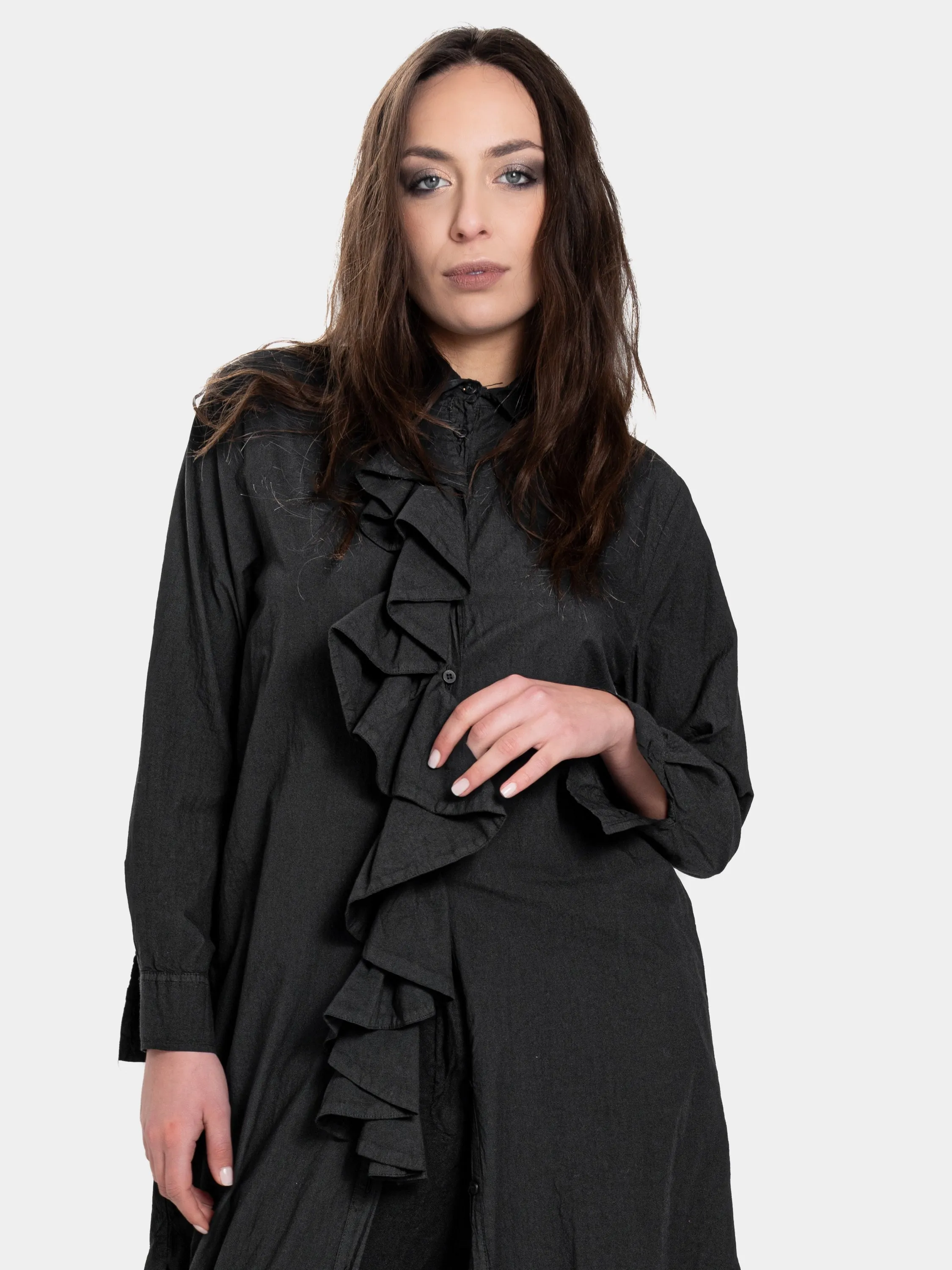 Ruffle Placket Dress