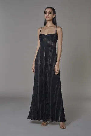 Saaksha & KinniÂ    I   Olive black bustier dress Chiffon Olive Black SS22075