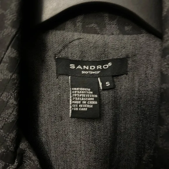 Sandro Sportswear jacket - gray/black leopard print double breasted blazer