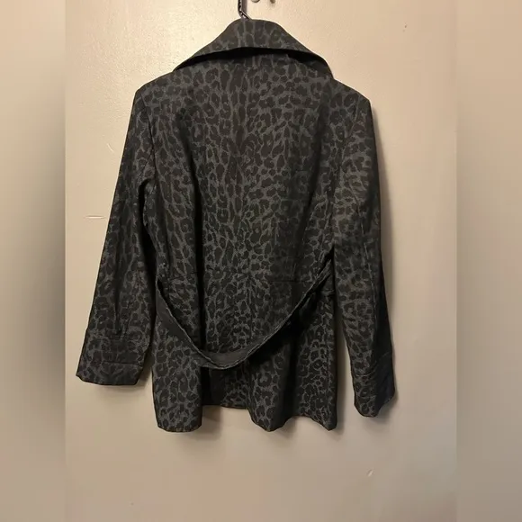Sandro Sportswear jacket - gray/black leopard print double breasted blazer