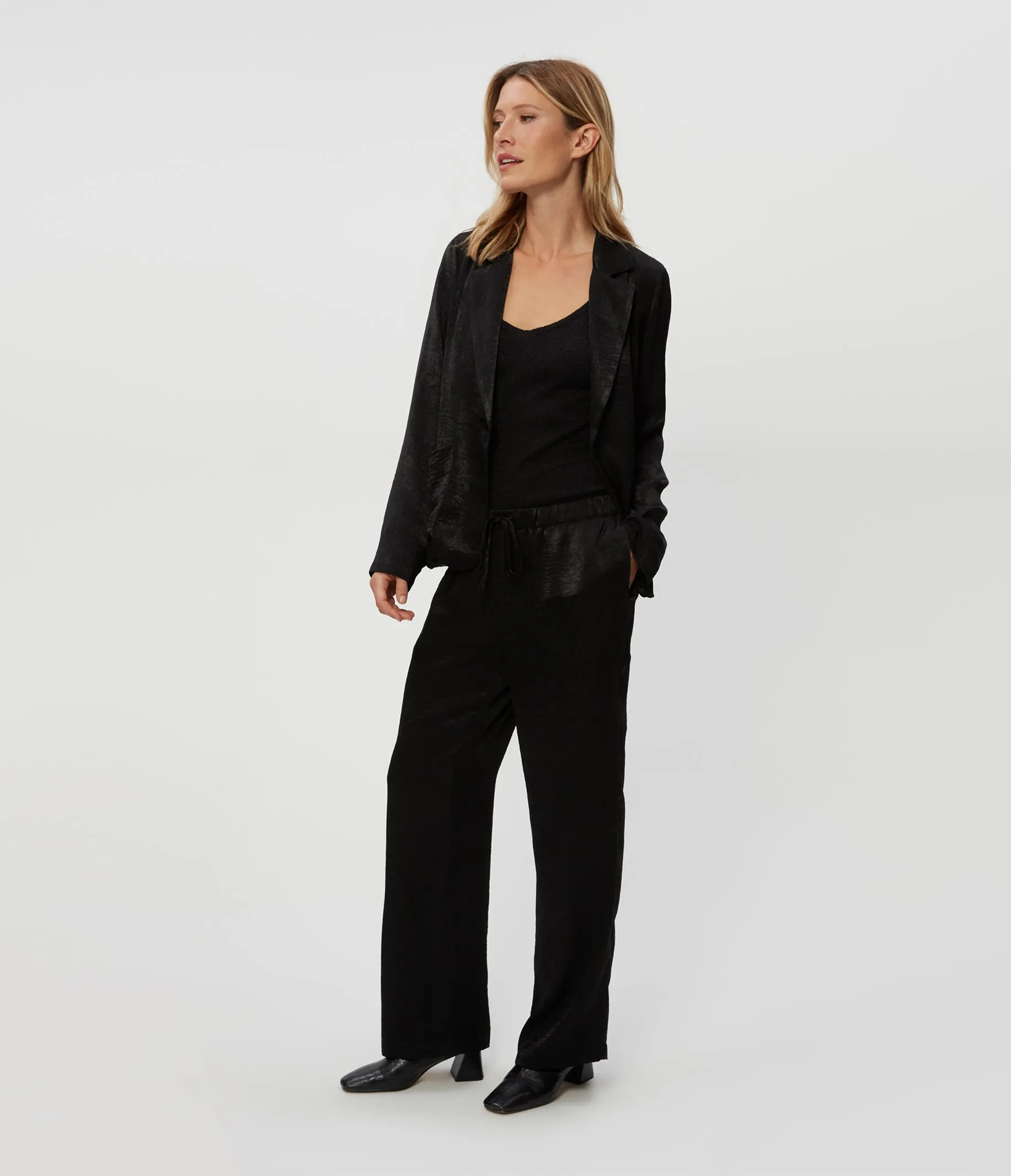 Sanji Hammered Satin Drawstring Pant