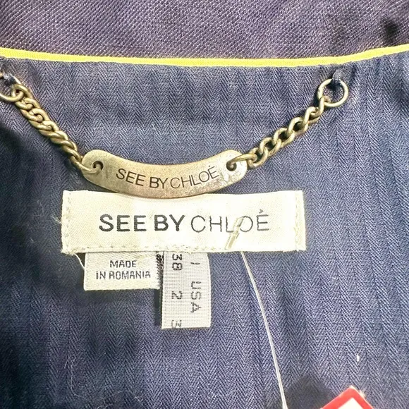 See By Chloe Navy Fitted Blazer