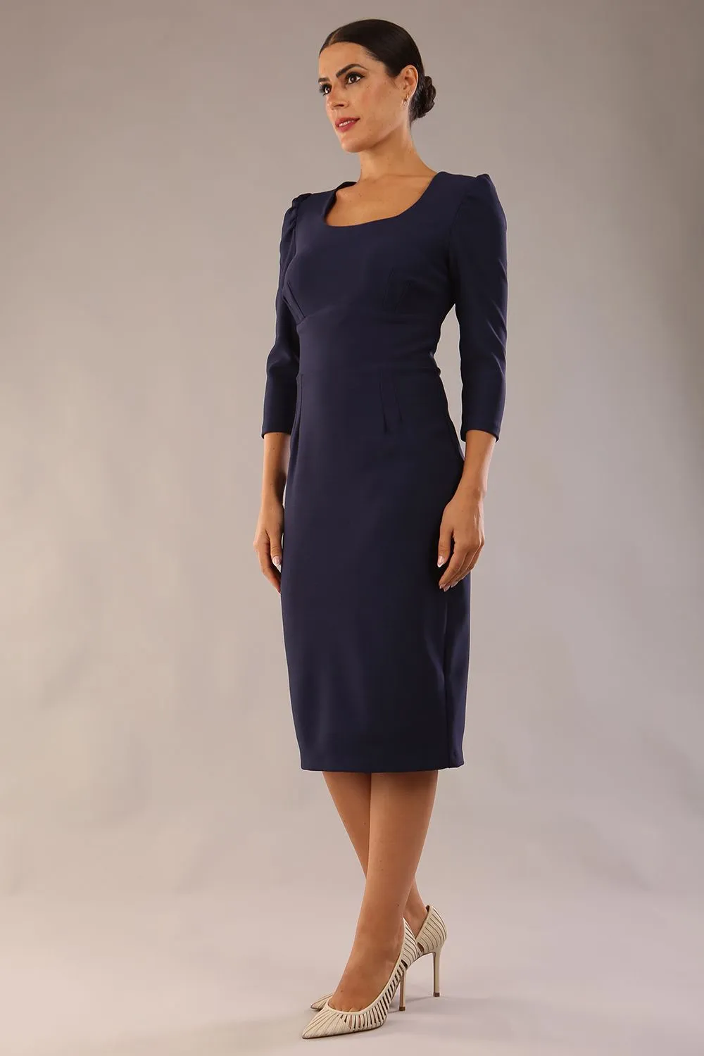 Seed Aurelia 3/4 Sleeve Knee Length Pencil Dress
