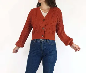 Seed orange knit cropped cardigan size XS