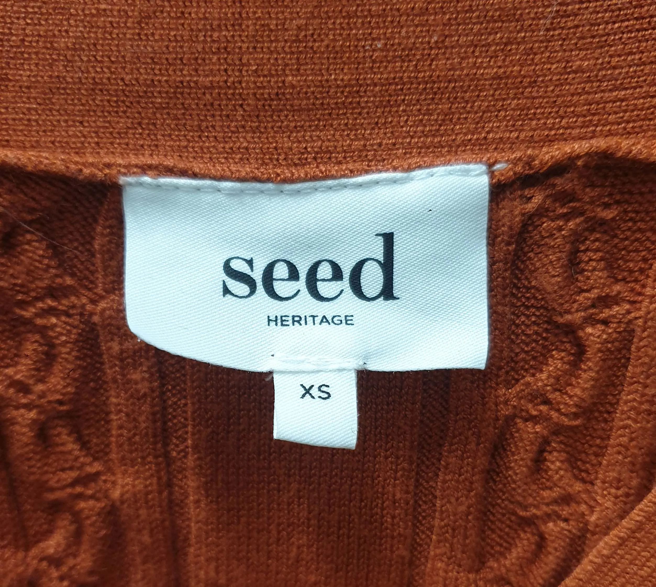 Seed orange knit cropped cardigan size XS