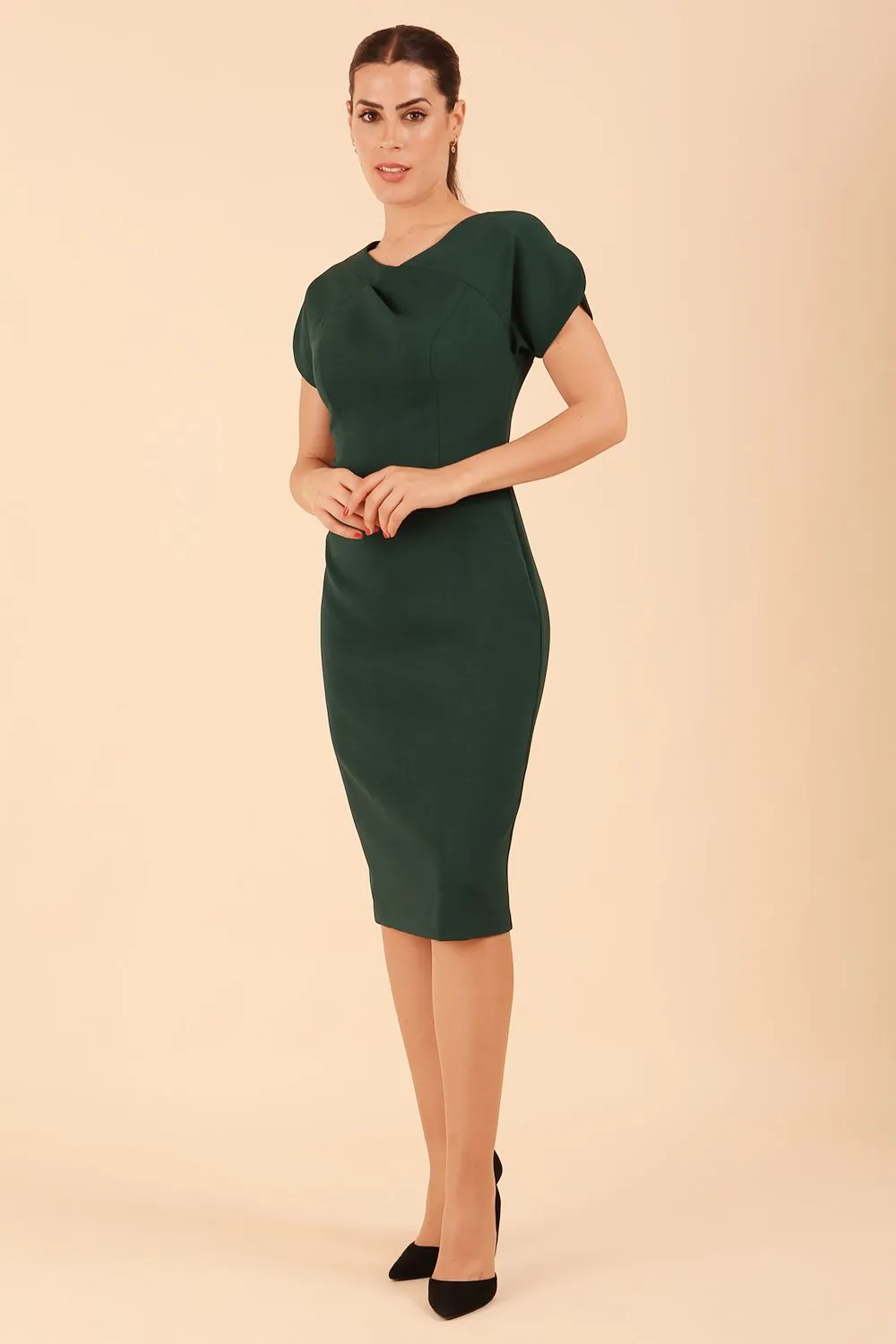 Sheena Short Sleeve Knee Length Pencil Dress