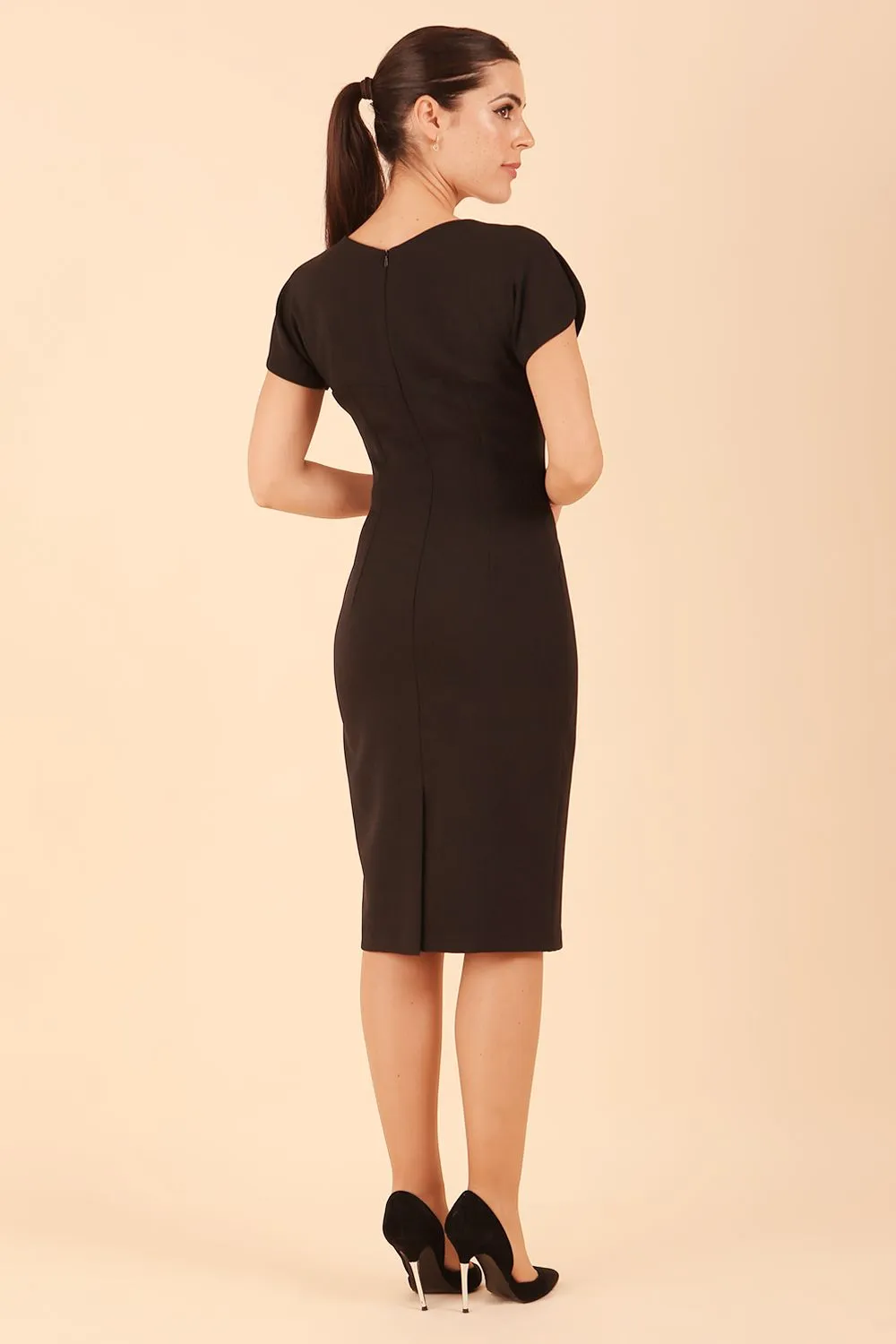 Sheena Short Sleeve Knee Length Pencil Dress