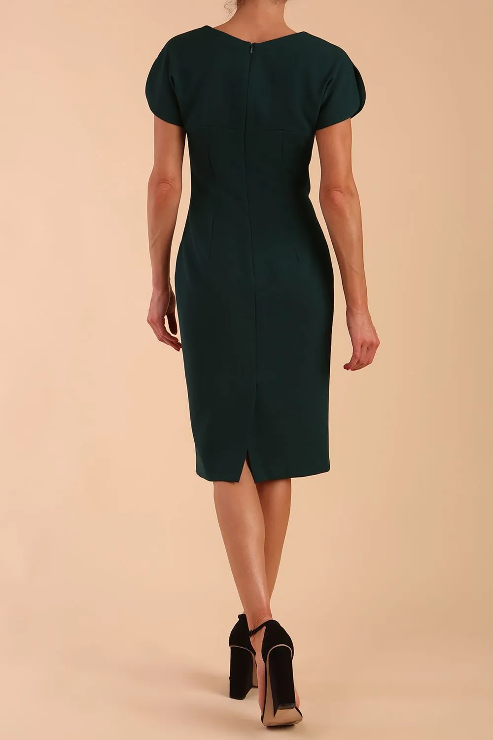 Sheena Short Sleeve Knee Length Pencil Dress