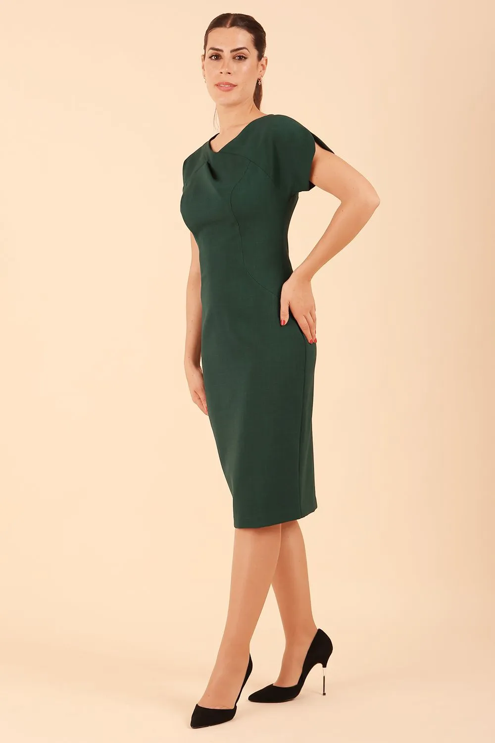 Sheena Short Sleeve Knee Length Pencil Dress