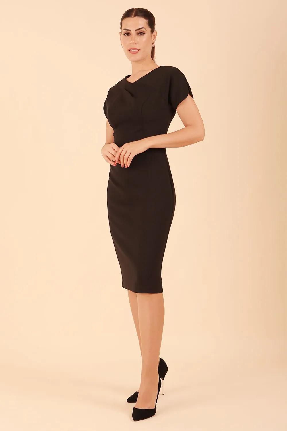 Sheena Short Sleeve Knee Length Pencil Dress