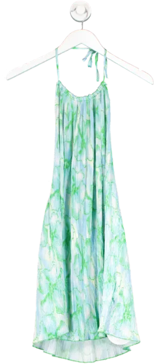 SHEIN Blue Pleated Halter Neck Dress UK XS