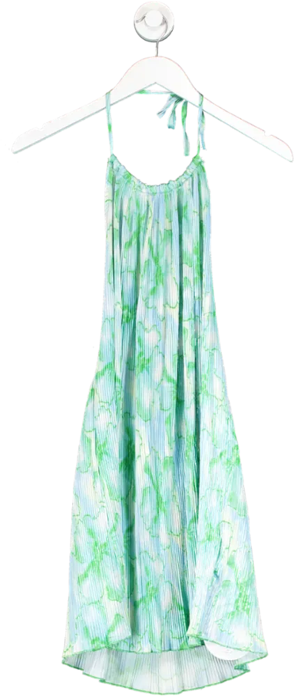 SHEIN Blue Pleated Halter Neck Dress UK XS
