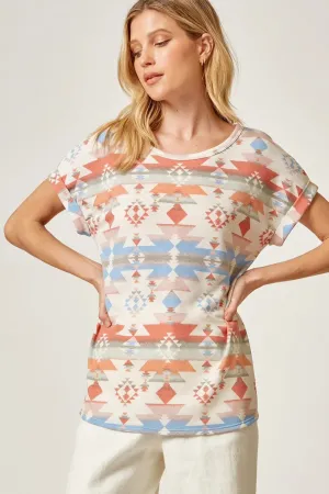 Short Sleeve Aztec Top