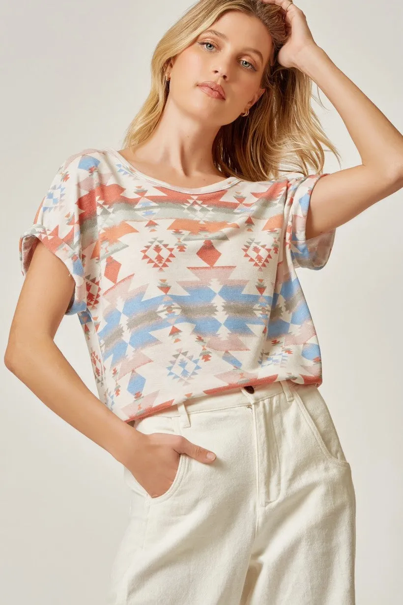 Short Sleeve Aztec Top