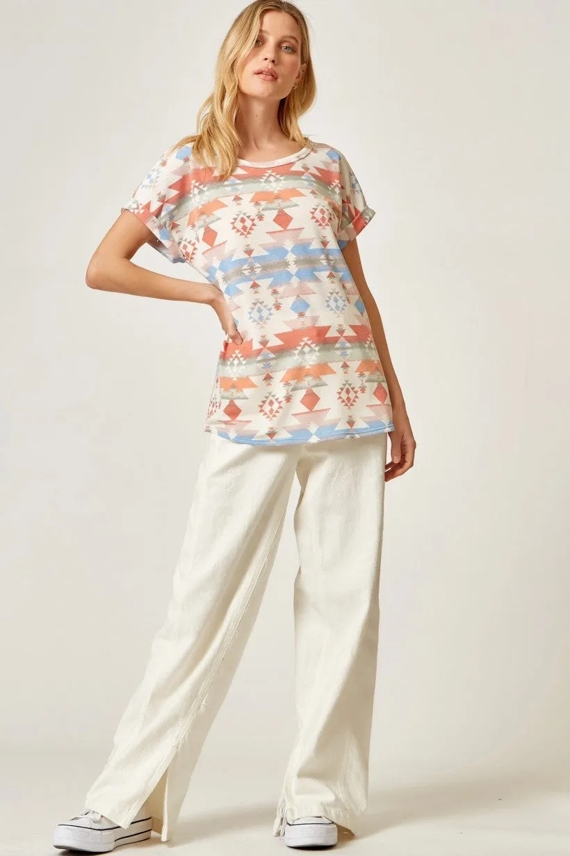 Short Sleeve Aztec Top