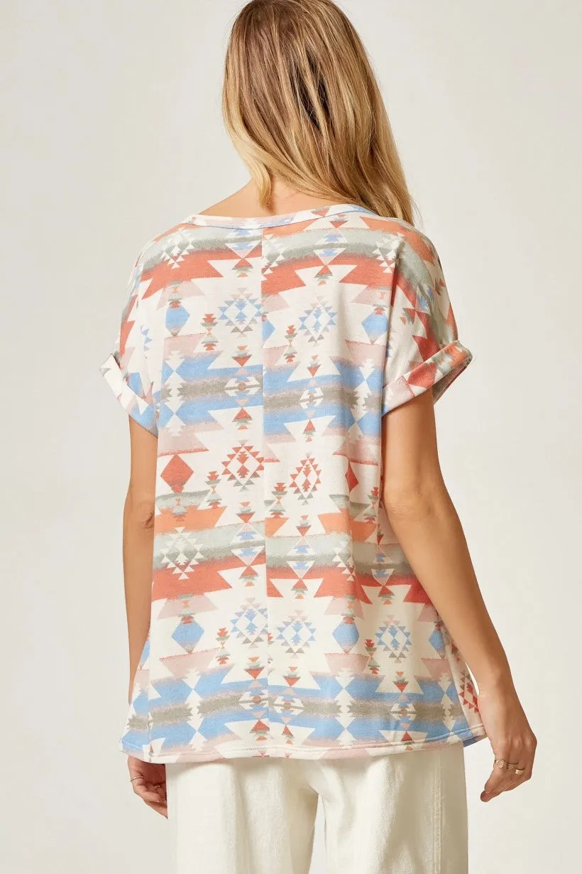 Short Sleeve Aztec Top
