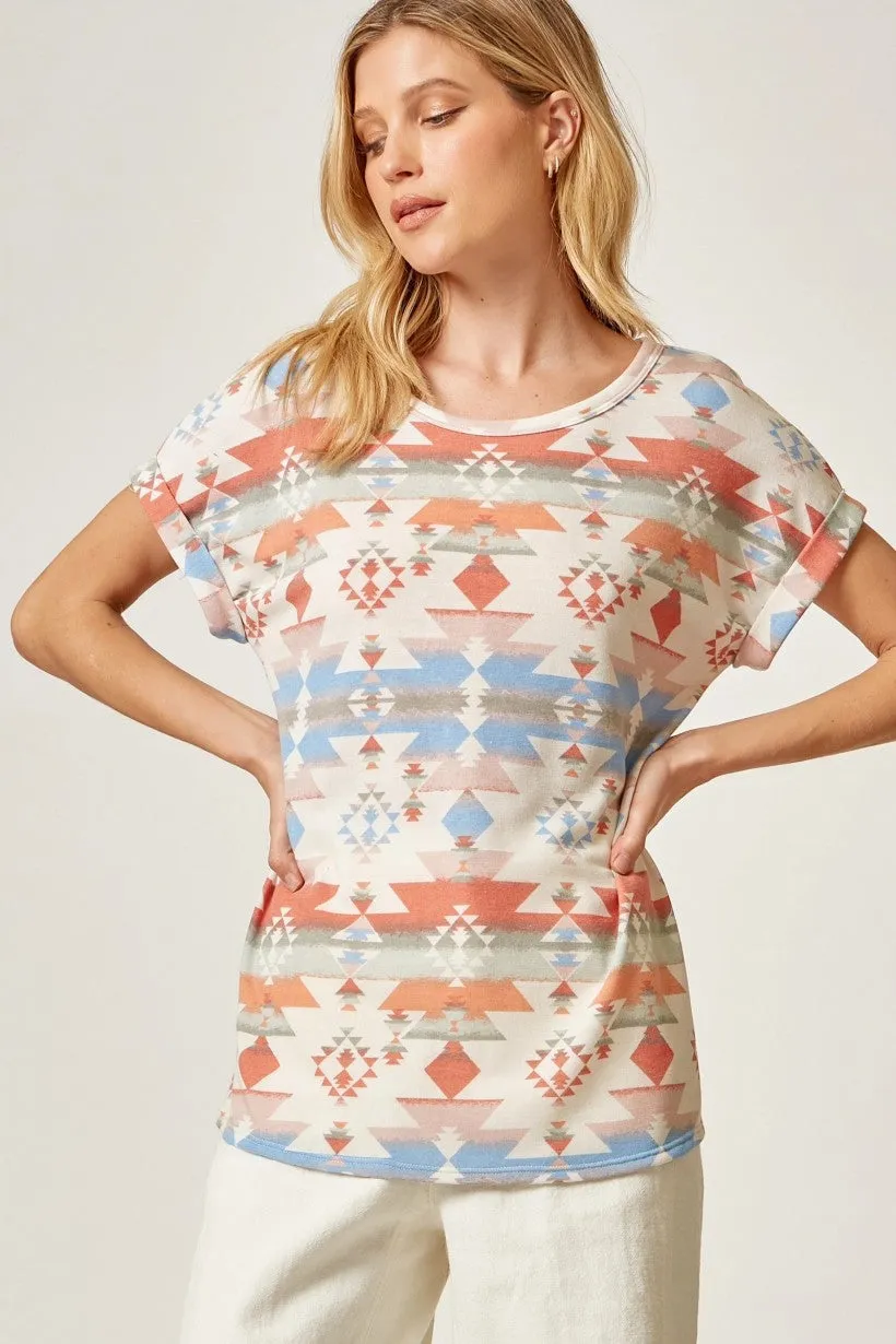 Short Sleeve Aztec Top