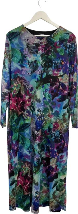 SimplyBe Multicoloured Multi Floral Print Mesh Column Dress UK 26