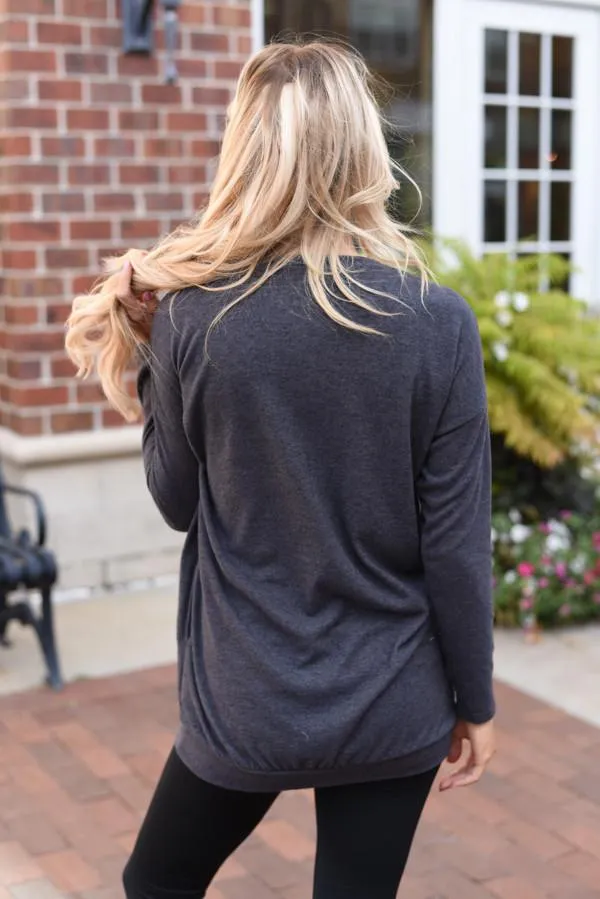 Snuggle Me Tunic Top ~ Grey