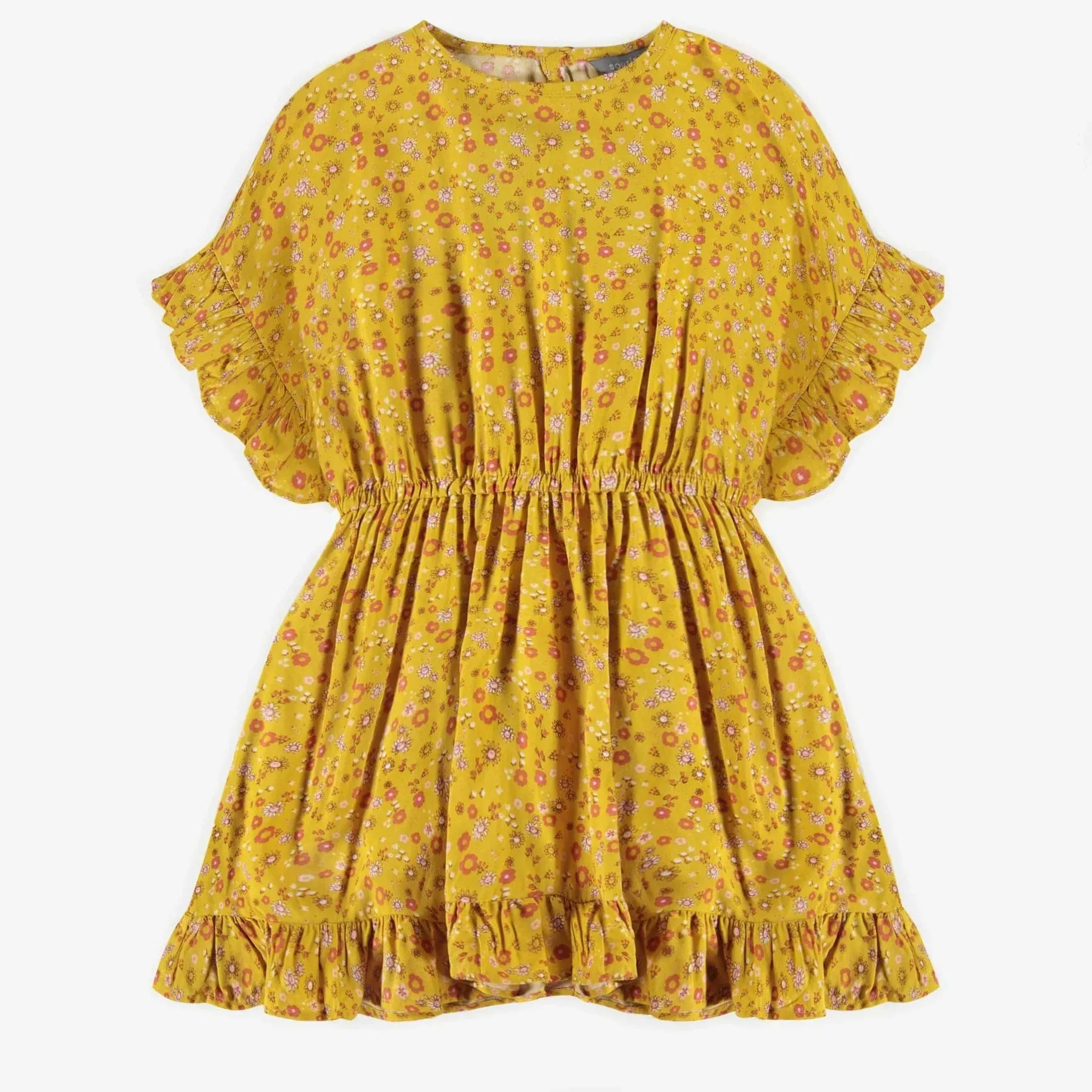 Souris Mini Girls Flowery Dress - Yellow