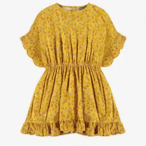 Souris Mini Girls Flowery Dress - Yellow