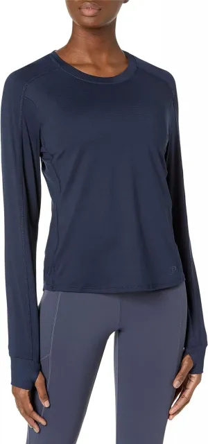 Spalding Plus Size Active Fitted Long Sleeve Sport Shirt Navy Blazer Blue 1X